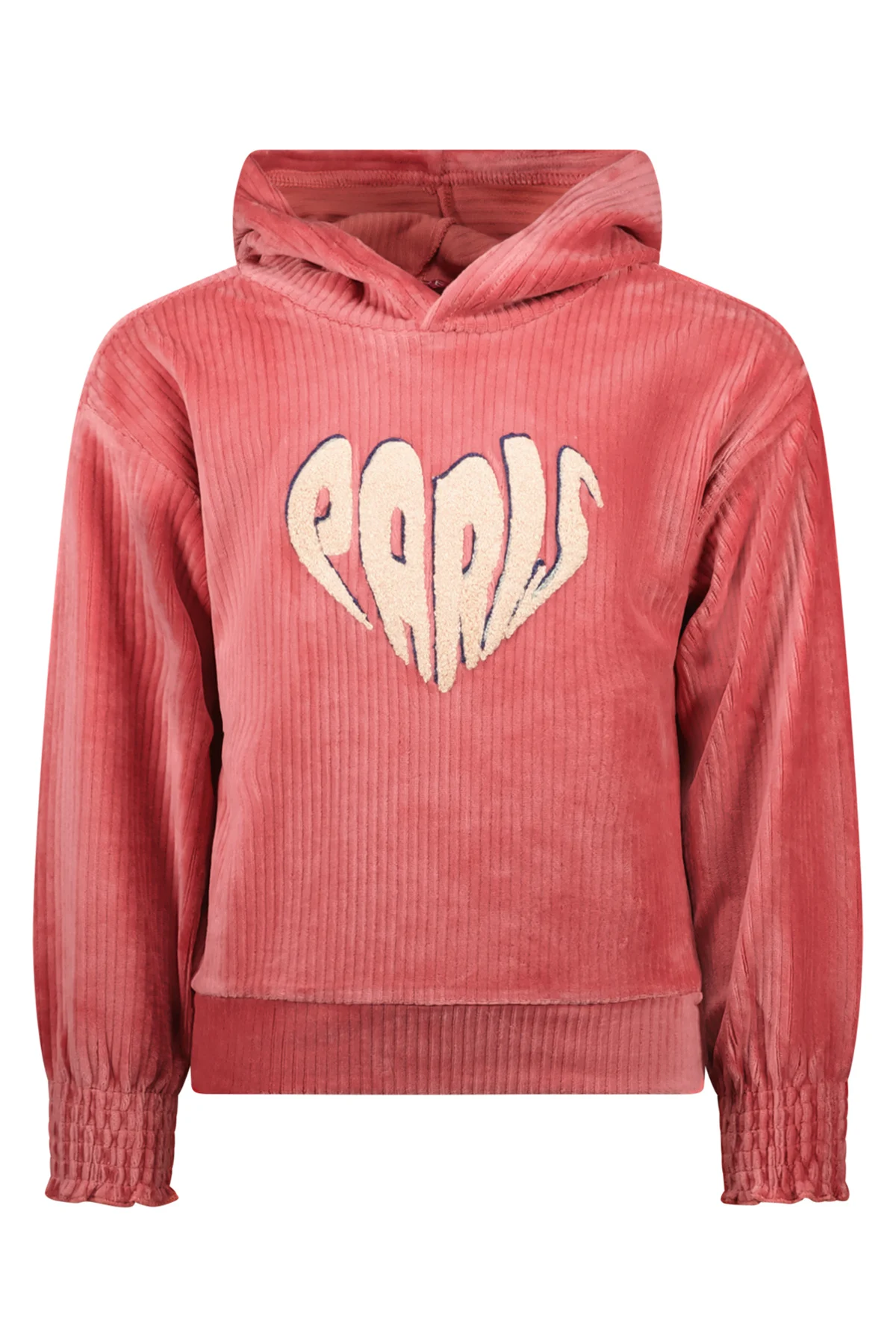 MAYCE Winter hoodie meisjes rib velours, rouge