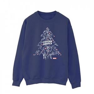 Marvel heren Captain America kerstboomsweatshirt L marineblauwe kleur