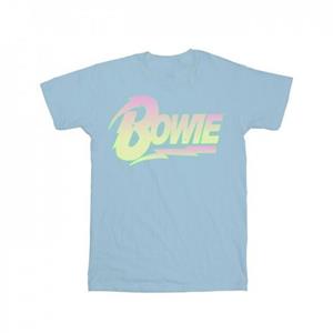 David Bowie T-shirt met neonlogo voor jongens 12-13 babyblauwe kleur