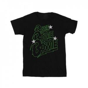 David Bowie jongens T-shirt met meerdere neonlogo's 12-13 zwart
