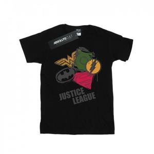 DC Comics Boys Justice League Spray Logos T-shirt 12-13 zwart