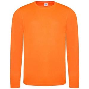 AWDis Cool heren vochtafvoerend T-shirt met lange mouwen S elektrische groene kleur