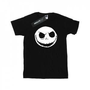 Disney Girls Nightmare Before Christmas Jack Skellington Face katoenen T-shirt 12-13 zwart