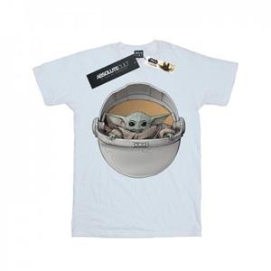 Star Wars Girls The Mandalorian The Child Basket Cotton T-Shirt 12-13 wit