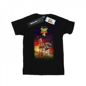 Disney Girls Toy Story 4 Buzz en Woody poster katoenen T-shirt 12-13 zwart