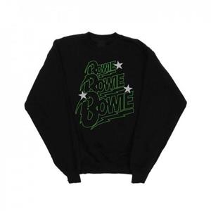 David Bowie Boys sweatshirt met meerdere neonlogo's 12-13 zwart