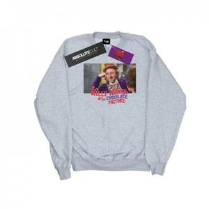 Willy Wonka And The Chocolate Factory Willy Wonka en de chocoladefabriek neerbuigend Wonka-sweatshirt voor jongens 9-11 Years wit