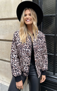 The Musthaves Bomber Jacket Quilted Leopard
