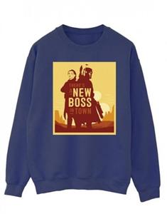 Star Wars Mens The Book Of Boba Fett New Boss Sun Silhouette Sweatshirt L wit