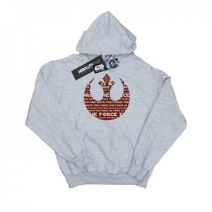 Star Wars Mens Rogue One I´m One With The Force Alliance Emblem Red Hoodie L grijs
