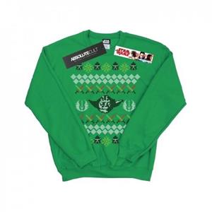 Star Wars Heren Kerst Yoda Fair Isle Sweatshirt L kelly groene kleur