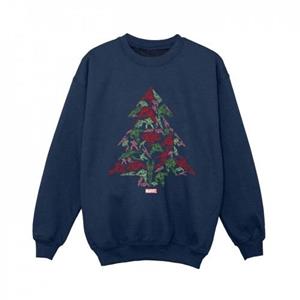 Marvel Boys Avengers kerstboomsweater 5-6 Years wit