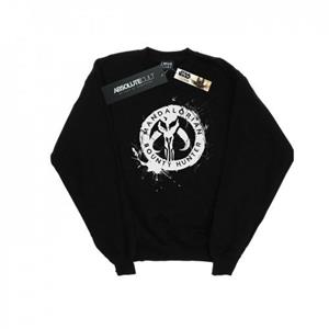 Star Wars Boys The Mandalorian Bounty Hunter Splatter Skull Sweatshirt 9-11 Years wit