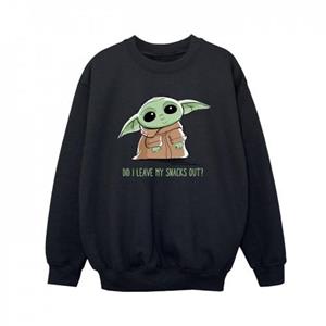 Star Wars Boys de Mandalorian Grogu Snacks Meme Sweatshirt 5-6 Years wit