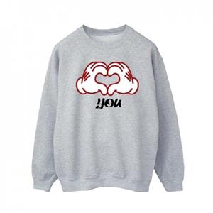 Disney Heren Mickey Mouse Love You Hands Sweatshirt XXL wit