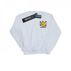 Riverdale Heren sweatshirt met kroonborstprint L wit