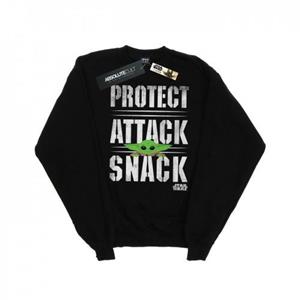 Star Wars Heren The Mandalorian Protect Attack Snack Sweatshirt L zwart