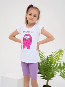 T-shirt met print en ISSA Plus boodschap 122 wit