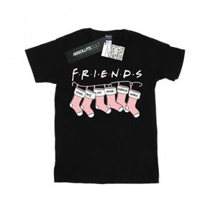 Friends Vrienden meisjes kerstsok logo katoenen T-shirt 9-11 Years wit