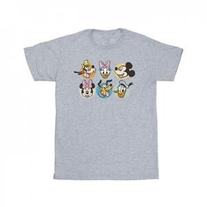 Disney meisjes Mickey Mouse en vrienden gezichten katoenen T-shirt 5-6 Years wit