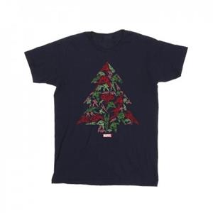 Marvel Boys Avengers kerstboom T-shirt 5-6 Years wit