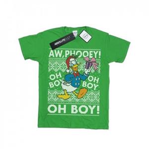 Disney jongens Donald Duck kerst Fair Isle T-shirt 12-13 zwart