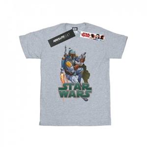 Star Wars jongens Boba Fett Fired Up T-shirt 9-11 Years wit
