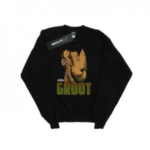 Marvel Boys Avengers Infinity War Groot karakter sweatshirt 12-13 zwart