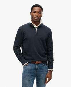 Superdry Mannen Core Sweatshirt met Logo en Halve Rits Blauw