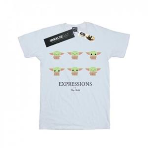 Star Wars Girls de Mandalorian uitdrukkingen van het kind katoenen T-shirt 12-13 wit