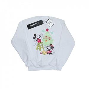 Disney Heren Mickey en Minnie kerstboomsweater L wit