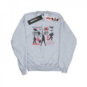 Star Wars Mens The Last Jedi Rebellion Silhouettes Sweatshirt L grijs