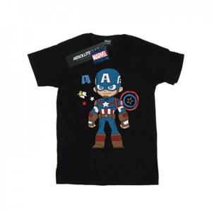 Marvel jongens Captain America schets T-shirt 12-13 wit