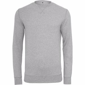Build Your Brand Heren effen lichte trui met ronde hals XL blauw