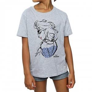 Frozen Elsa Sketch T-shirt voor meisjes 12-13 wit