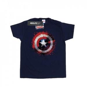 Marvel Girls Avengers Captain America Art Shield katoenen T-shirt 12-13 marineblauwe kleur