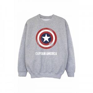 Captain America jongens schild sweatshirt 7-8 Years grijs