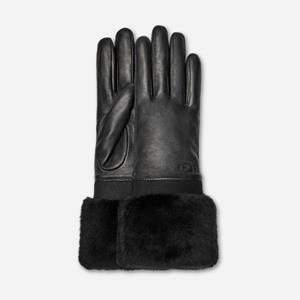 UGG Shearling Cuff Leather-handschoen in Black  Leder
