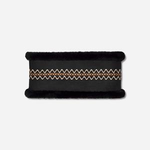 UGG Atherson Embroidered-hoofdband in Black, Shearling
