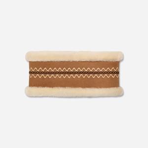 UGG Atherson Embroidered-hoofdband in Brown, Shearling