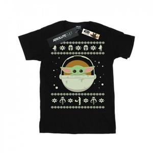Star Wars Boys The Mandalorian The Child Kerst T-shirt 12-13 zwart