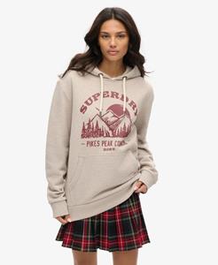 Superdry Vrouwen Oversized Outdoor Hoodie met Print Beige
