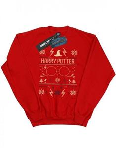 Harry Potter Mens Christmas Pattern Sweatshirt M rood
