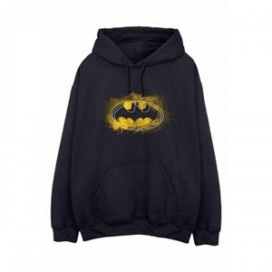 Batman heren spray-logo hoodie L zwart/geel