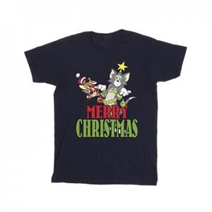 Tom And Jerry Tom en Jerry jongens vrolijk kerstballen T-shirt 5-6 Years wit