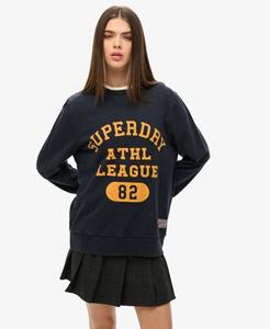 Superdry Vrouwen Oversized Athletic Sweatshirt met Print Blauw