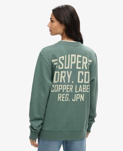 Superdry Vrouwen Oversized Copper Label Sweatshirt met Ronde Hals en Print Groen