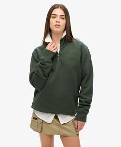 Superdry Vrouwen Oversized Essential Sweatshirt met Halve Rits en Logo Groen