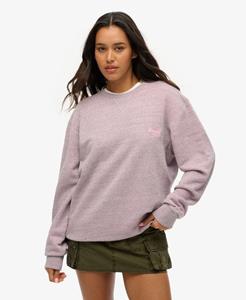 Superdry Vrouwen Oversized Overgeverfd Gemêleerd Sweatshirt met Ronde Hals Roze