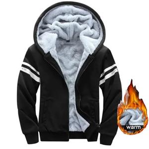 Boho berry Herfst Winter Heren Warm Capuchon Sweatshirt Mode Heren Lange Mouw Sweatshirt Met Rits Capuchon Thermische Topjas Voor Heren M zwart